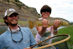 woman showing you a decent fish