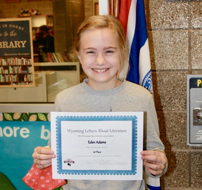 Etna student, Eden Adams, wins Wyoming Letters About Literature contest