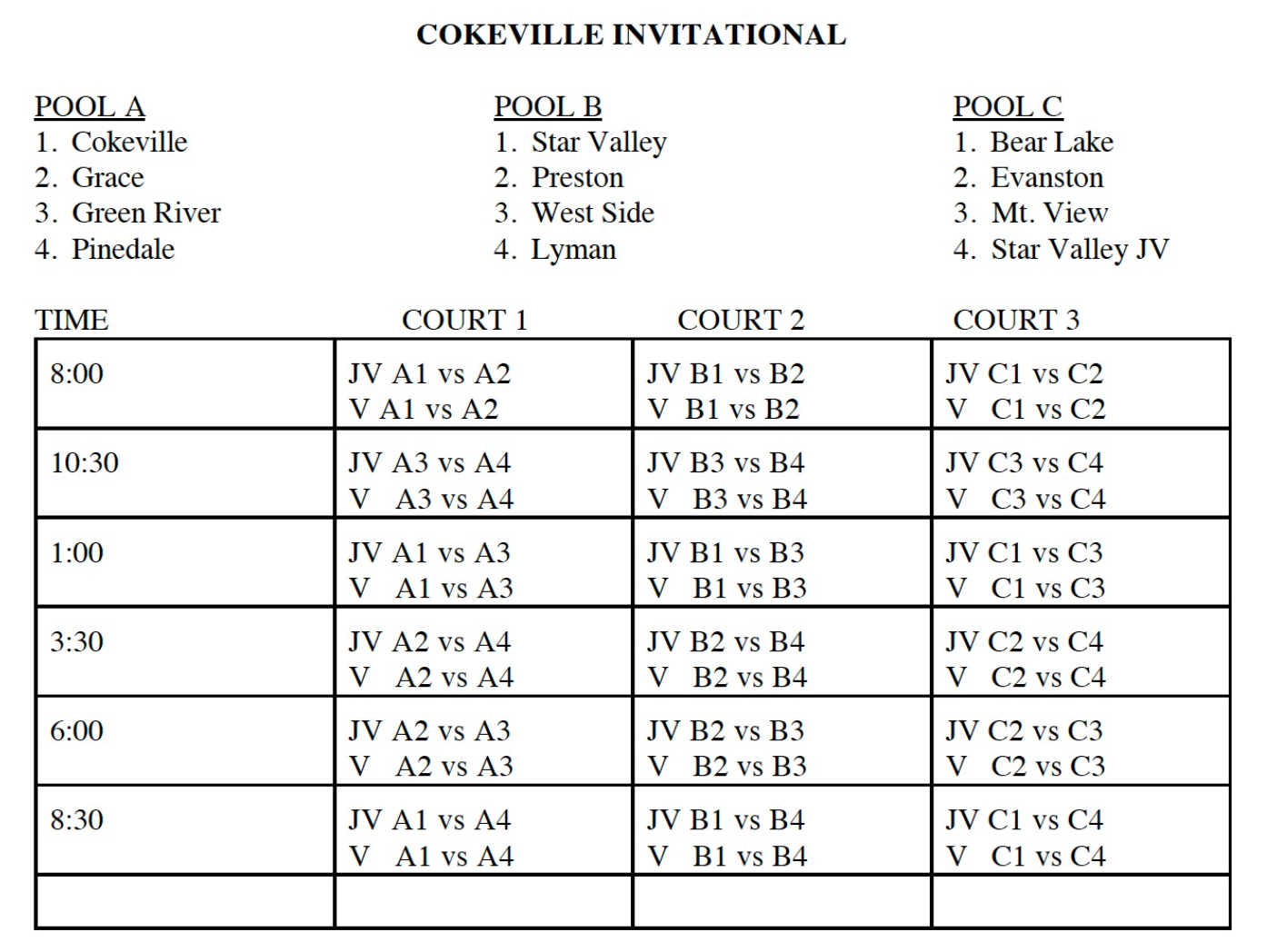 Volleyball team taking three squads to Cokeville SVINEWS