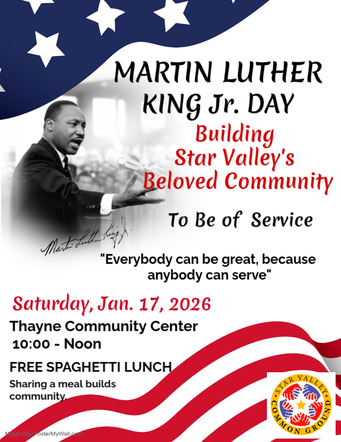 Thayne: Martin Luther King Jr Day Free Spaghetti Lunch