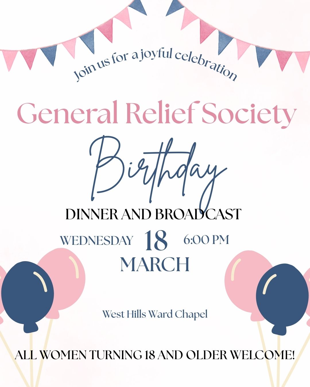 Afton: General Relief Society Birthday Dinner and Broadcast