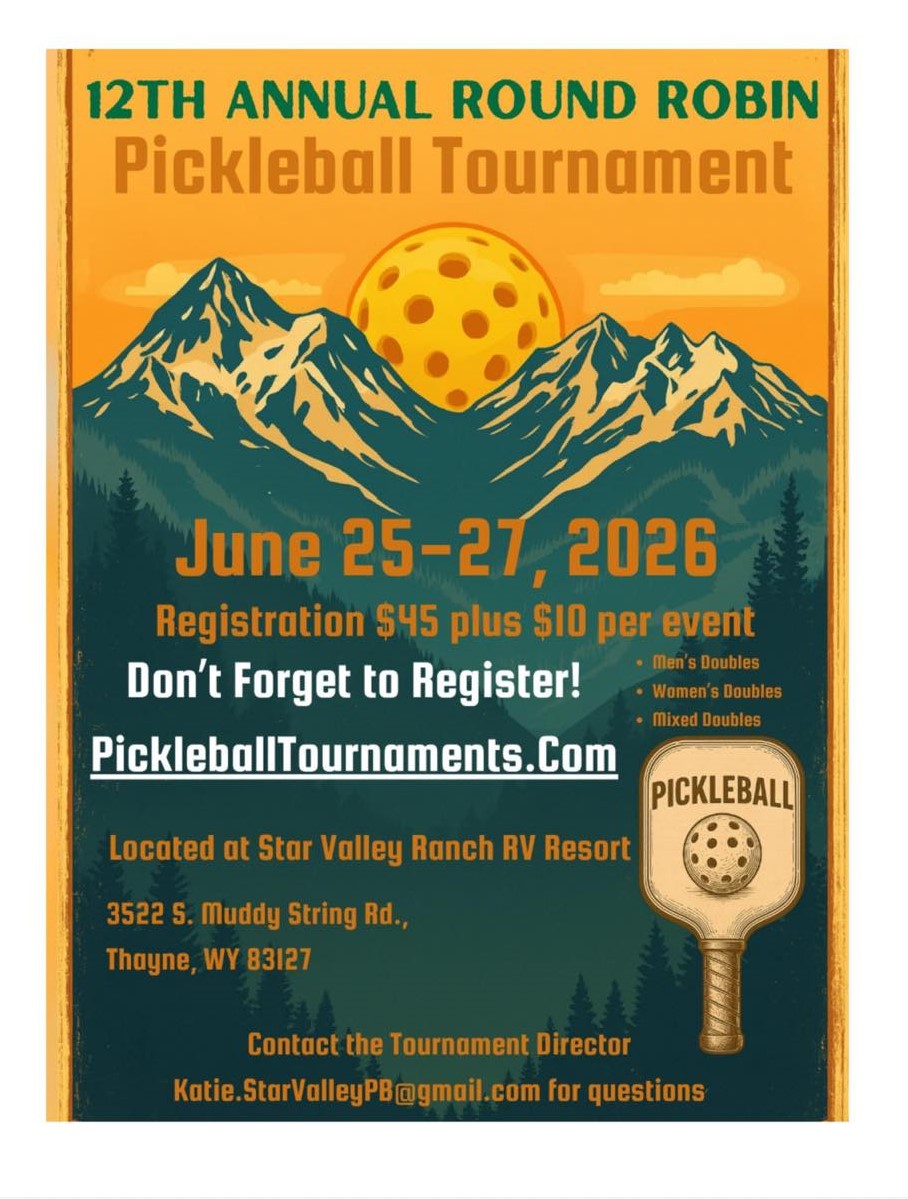 Star Valley Ranch: 12th Annual Round Robin Pickleball Tournament