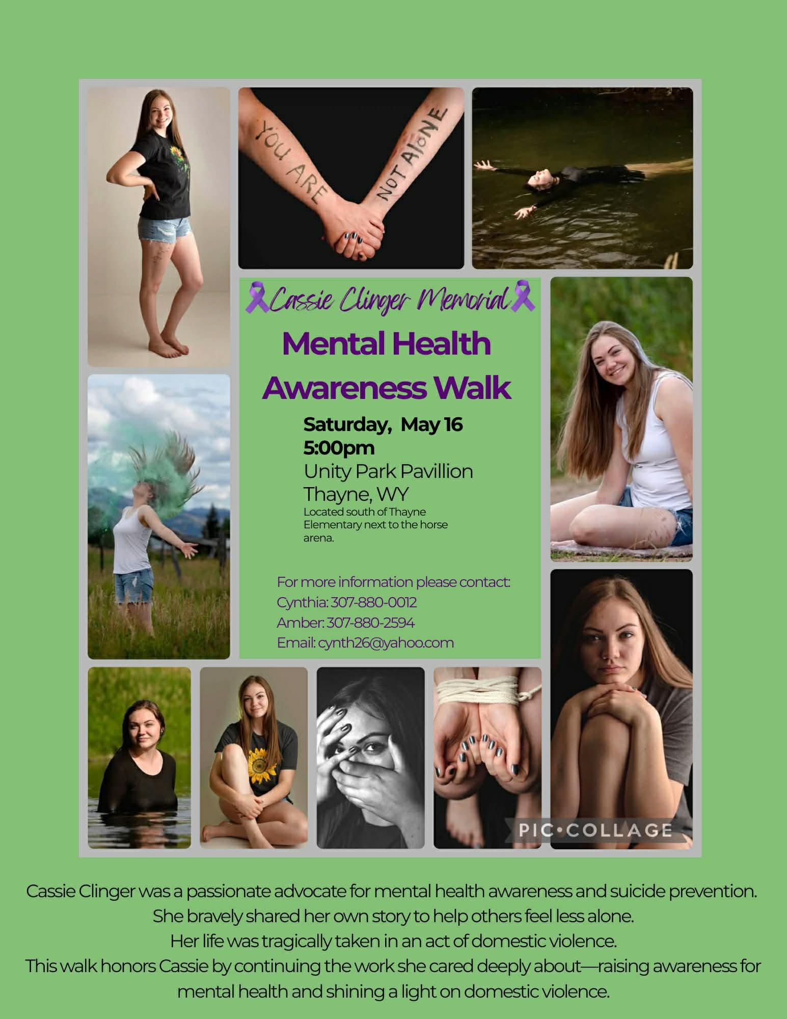 Thayne: Mental Health Awareness Walk in Memory of Cassie Clinger