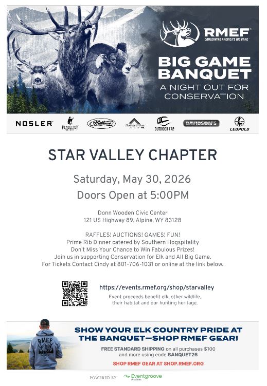 Alpine: Rocky Mountain Elk Foundation Star Valley Chapter Big Game Banquet