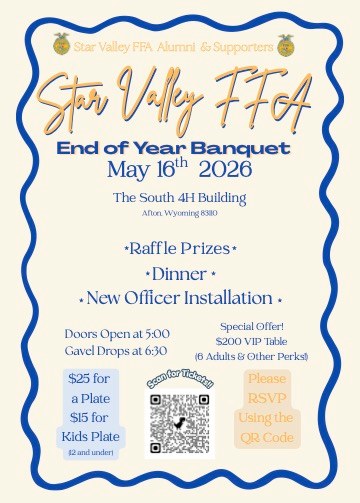 Afton: Star Valley FFA End of Year Banquet