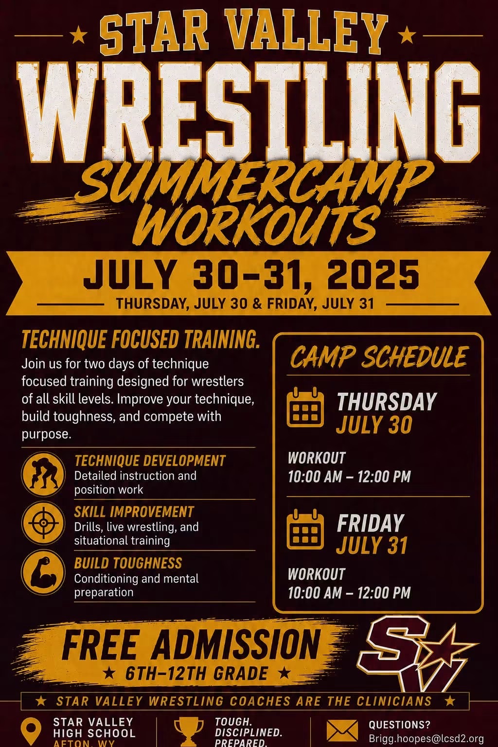 Afton: Star Valley Wrestling Summer Camp