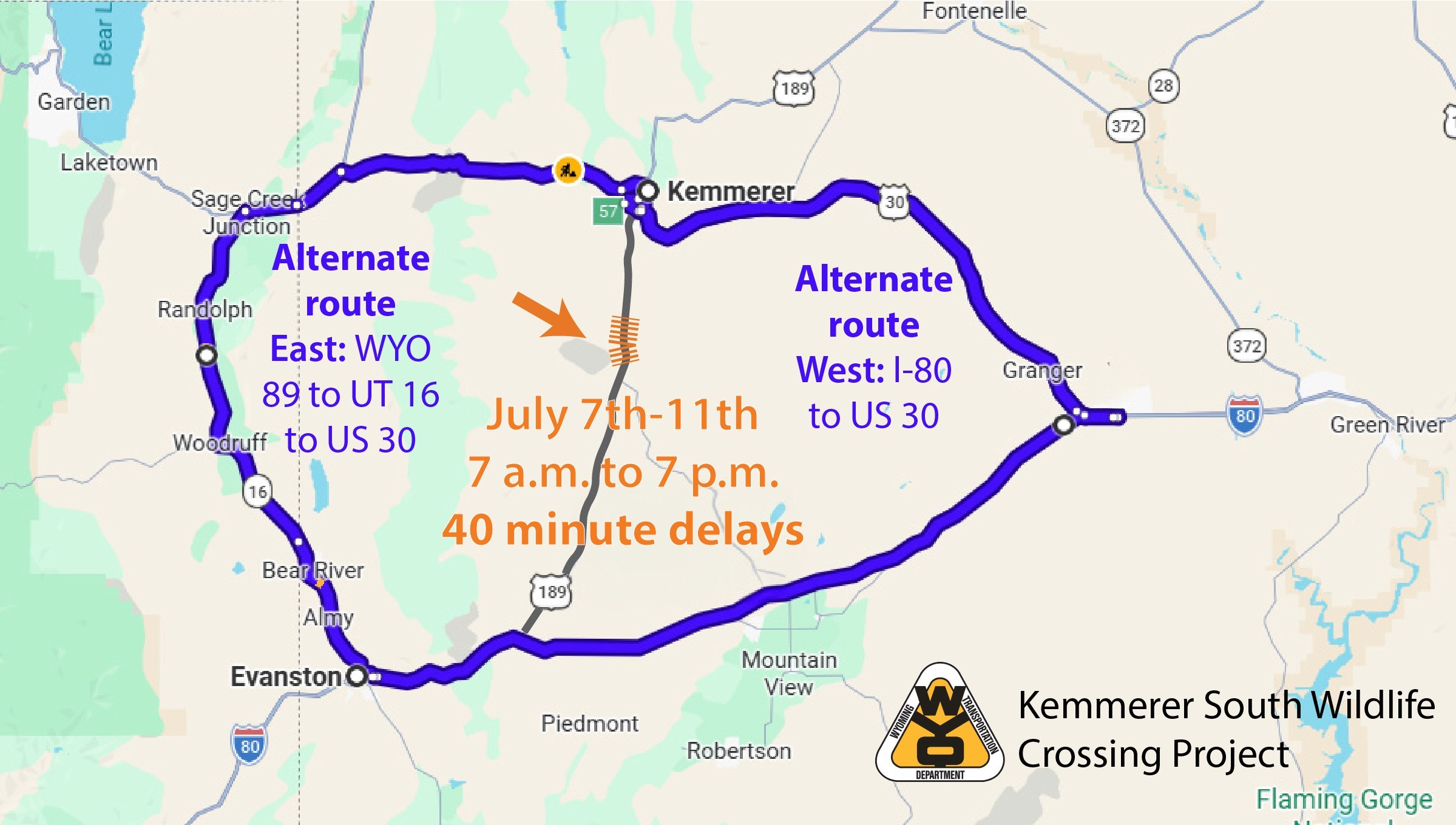 WYDOT warns drivers of extensive delays while crews set arches for wildlife project