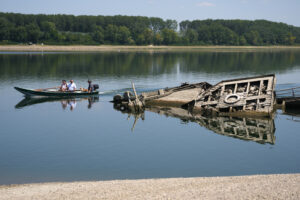 The Danube River's water is dropping so low that World War II ships are emerging