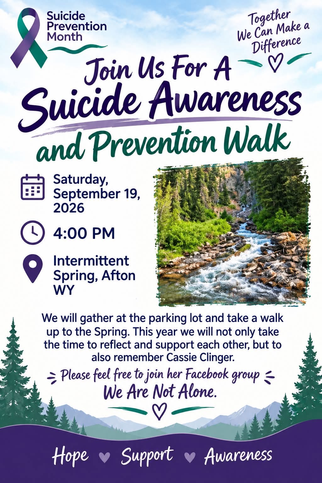 Afton: Suicide Awareness and Prevention Walk