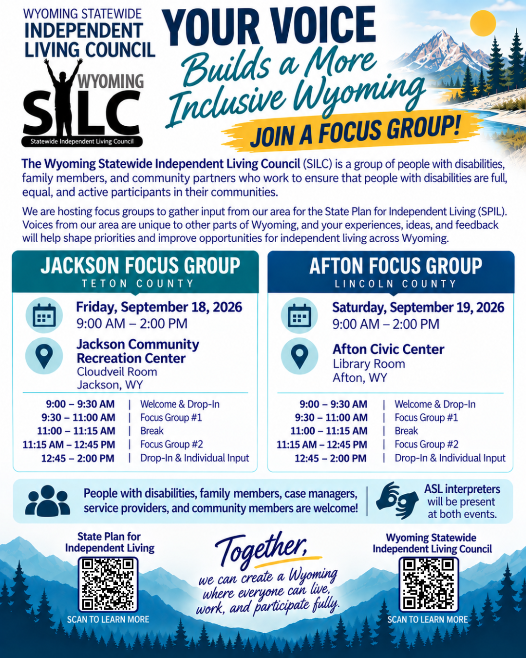 Afton: Wyoming Statewide Independent Living Council Focus Group