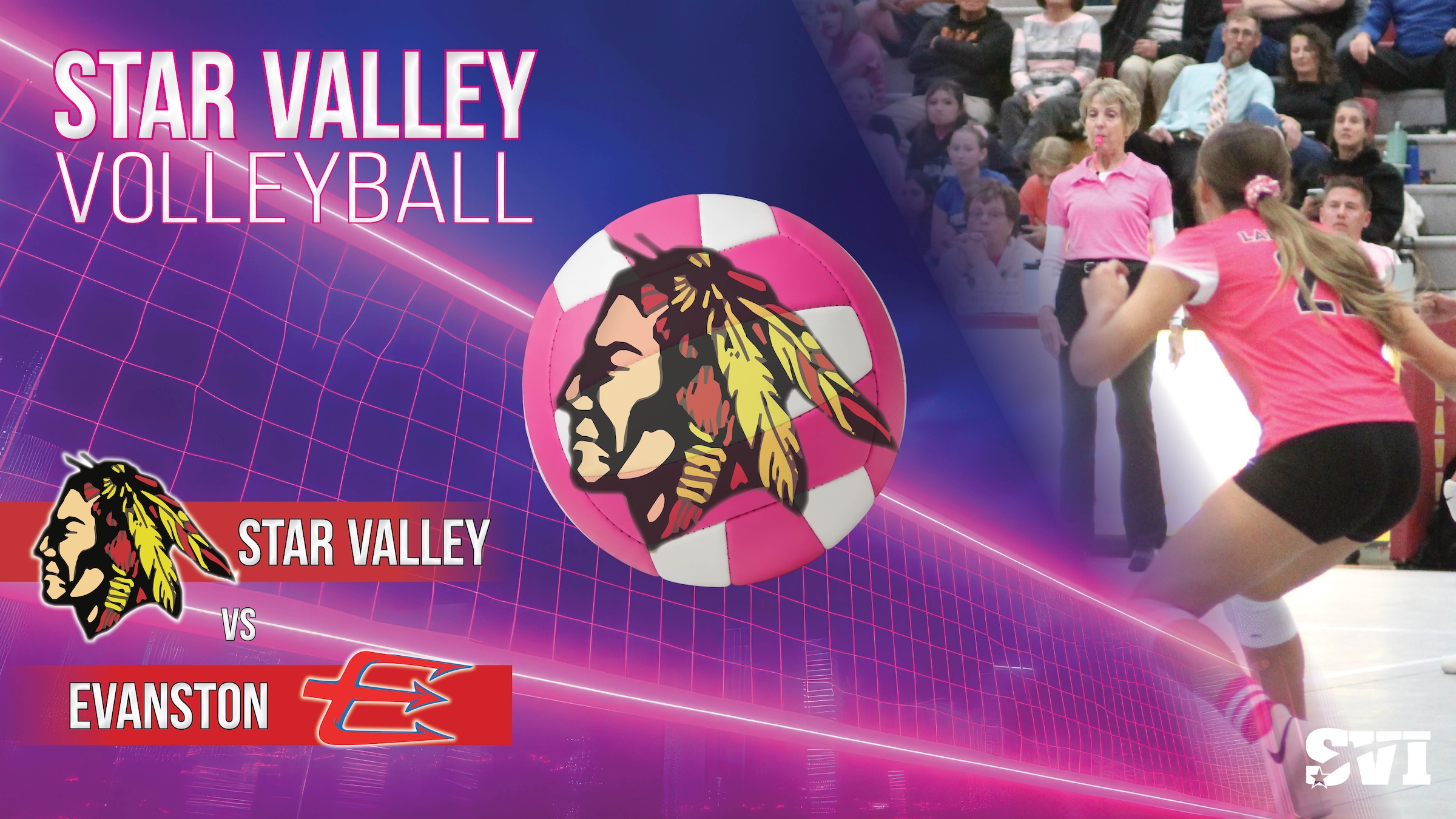 (Video) – Lady Braves Volleyball hosts Evanston for Pink Night