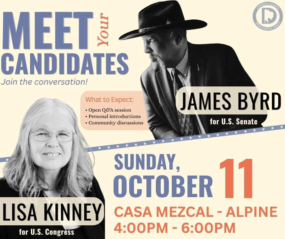 Alpine: Lincoln County Democratic Party Meet the Candidate Night